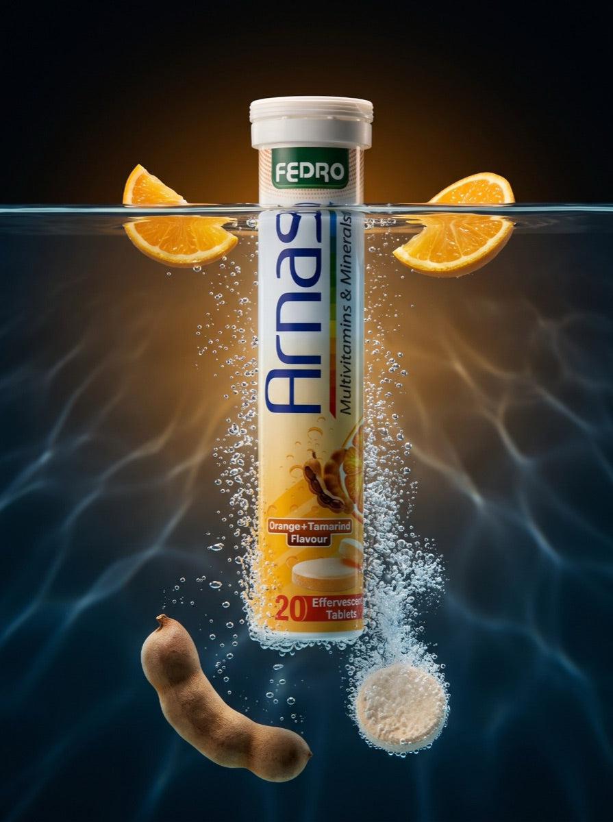 ARNAS tube submerged in water with orange and tamarind